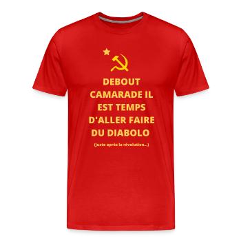 Cadeau humour diabolo cirque passion drôle - T-shirt bio Premium Homme - rouge - Devant - Damien (186cm)
