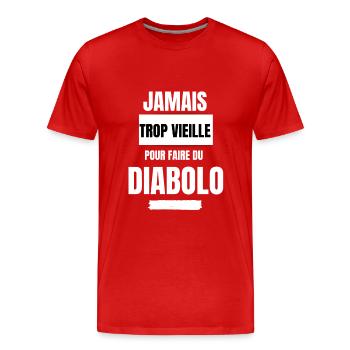 Cadeau humour diabolo cirque passion drôle - T-shirt bio Premium Homme - rouge - Devant - Damien (186cm)