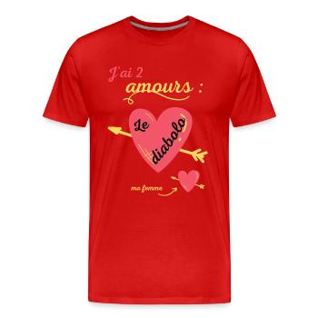 Cadeau humour diabolo cirque passion drôle - T-shirt bio Premium Homme - rouge - Devant - Damien (186cm)