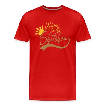 Krone Bienvenue Shitshow - T-shirt bio Premium Homme - rouge - Devant - Damien (186cm)
