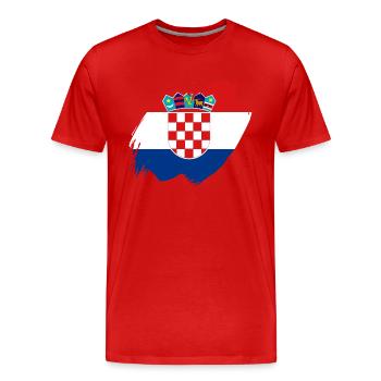 Kroatien Flagge Adria Zagreb Kroatische Fahne - Männer Premium Bio T-Shirt - Rot - Vorne - Damien (186cm)