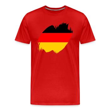 Drapeau allemand Drapeau allemand Utilisé Look Home - T-shirt bio Premium Homme - rouge - Devant - Damien (186cm)