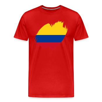 Drapeau de la Colombie Vintage Drapeau colombien - T-shirt bio Premium Homme - rouge - Devant - Damien (186cm)