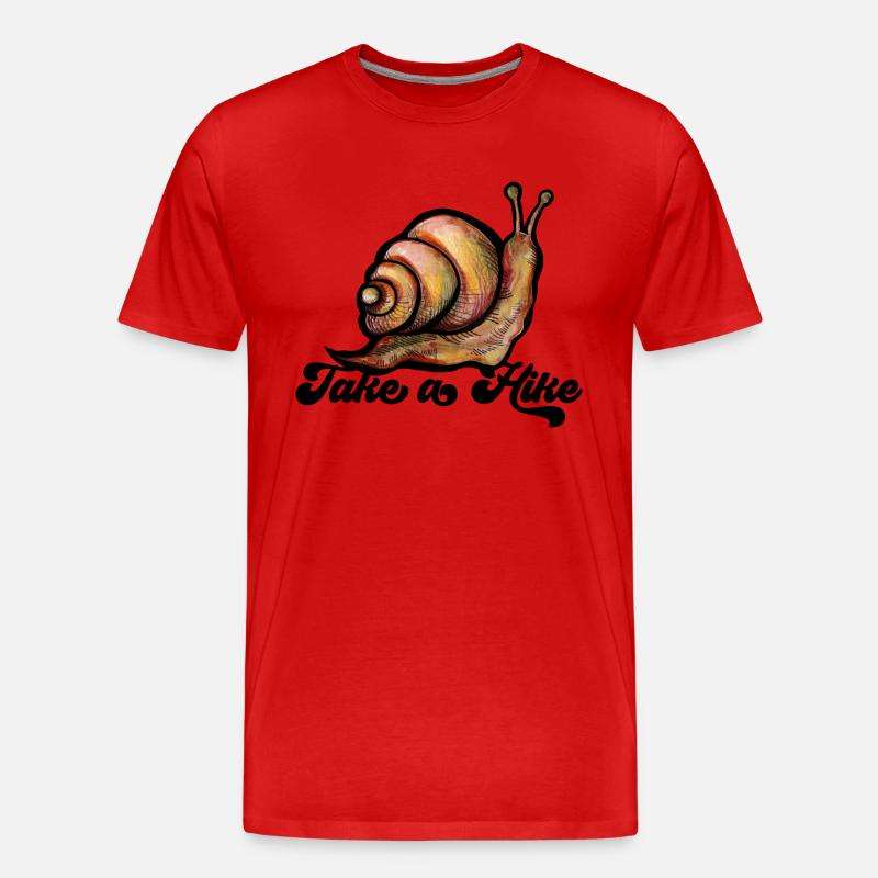 Machen Sie eine Wanderschnecke - Männer Premium Bio T-Shirt - Rot