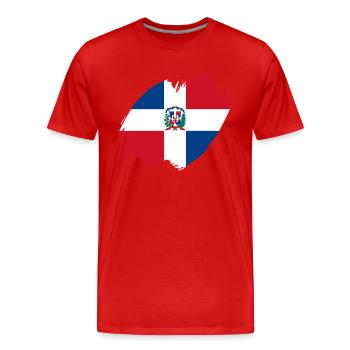 République dominicaine Drapeau Dom Rep Flag Trip - T-shirt bio Premium Homme - rouge - Devant - Damien (186cm)