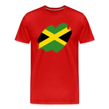 Drapeau jamaïcain Drapeau jamaïcain Jamaïque Vintage - T-shirt bio Premium Homme - rouge - Devant - Damien (186cm)