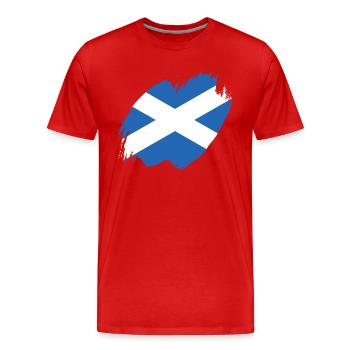 Scotland Flag Scottish Flag Alba GB UK - Men's Premium Organic T-Shirt - red - Front - Damien (186cm)