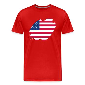 USA Flag America Flag Stars & Stripes Patriot - T-shirt bio Premium Homme - rouge - Devant - Damien (186cm)