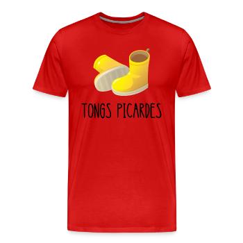 tongs picardes - T-shirt bio Premium Homme - rouge - Devant - Damien (186cm)