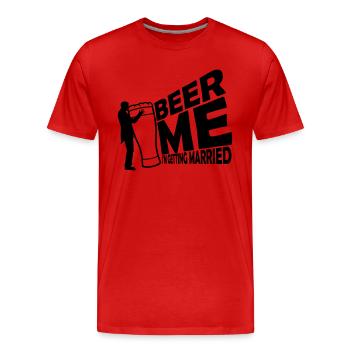Beer Me Me marier - T-shirt bio Premium Homme - rouge - Devant - Damien (186cm)