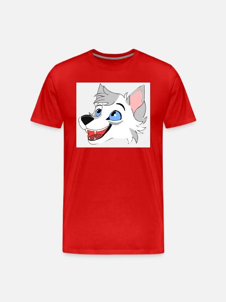 Lächelnder Wolf - Männer Premium Bio T-Shirt - Rot