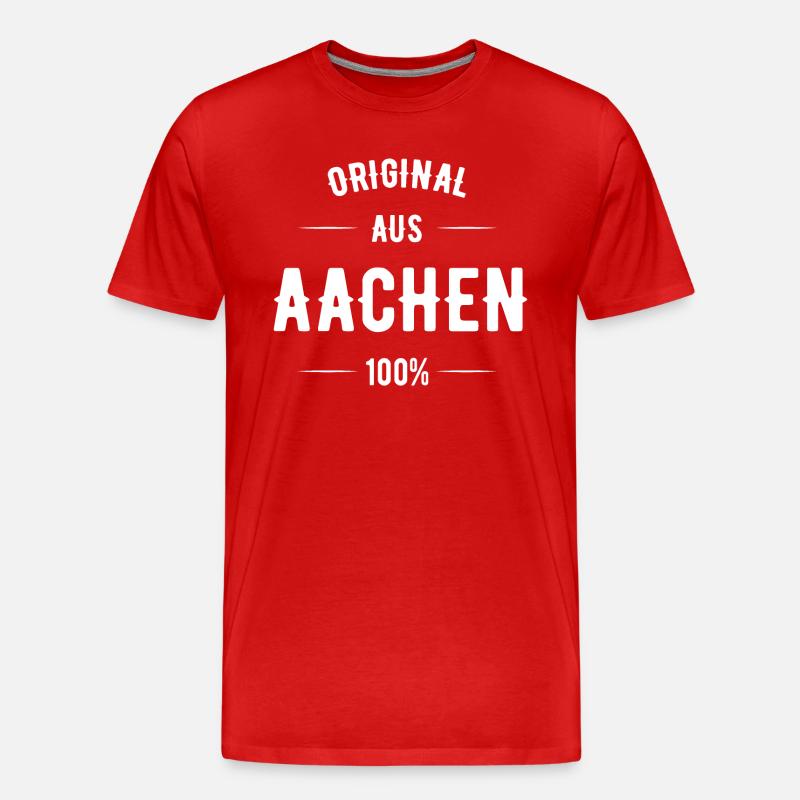 Aachen - Männer Premium Bio T-Shirt - Rot