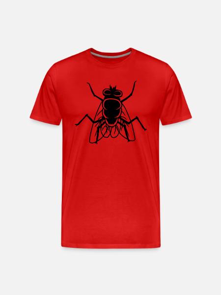 Housefly lille husflue insekt - Herre Premium T-shirt økologisk - rød