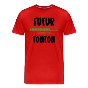 futur tonton - T-shirt bio Premium Homme - rouge - Devant - Damien (186cm)