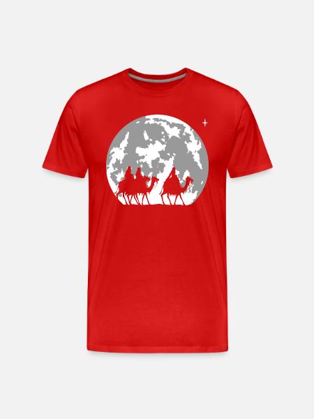 Full Moon and the Three Kings - Christmas - Men's Premium Organic T-Shirt - red