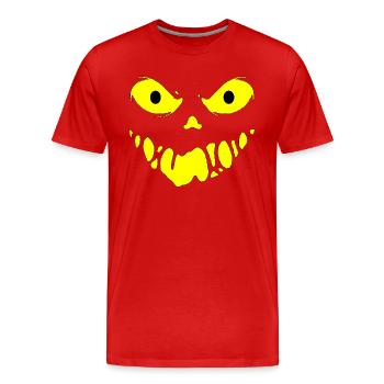 Böses Gesicht - Männer Premium Bio T-Shirt - Rot - Vorne - Damien (186cm)