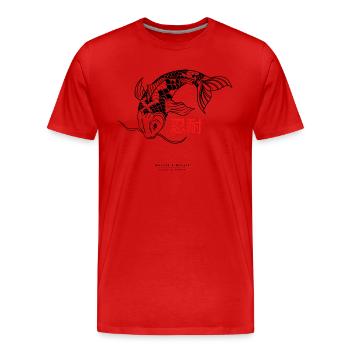 Walter & Wallis - Samurai 10 - T-shirt bio Premium Homme - rouge - Devant - Damien (186cm)