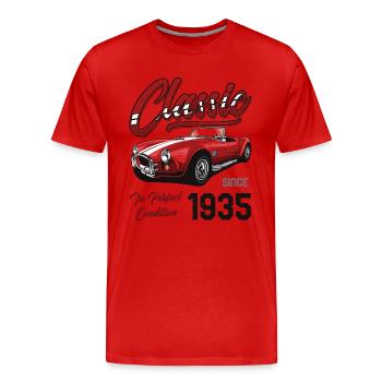 Je ne suis pas vieux Je suis une voiture classique vintage née en 1935 - T-shirt bio Premium Homme - rouge - Devant - Damien (186cm)