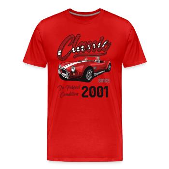 Je ne suis pas vieux Je suis une voiture classique vintage née en 2001 - T-shirt bio Premium Homme - rouge - Devant - Damien (186cm)