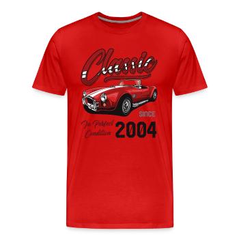Je ne suis pas vieux Je suis une voiture classique vintage née en 2004 - T-shirt bio Premium Homme - rouge - Devant - Damien (186cm)