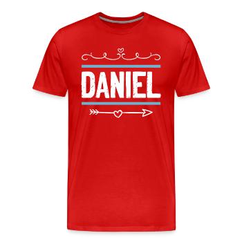 Daniel - T-shirt bio Premium Homme - rouge - Devant - Damien (186cm)