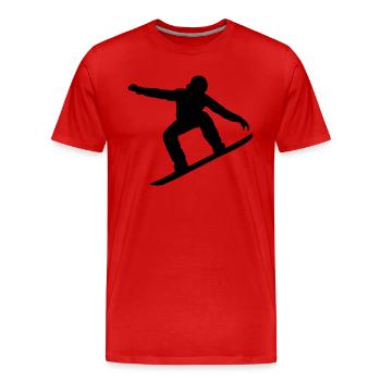 Snowboarder, Snowboard, Snowboard - T-shirt bio Premium Homme - rouge - Devant - Damien (186cm)