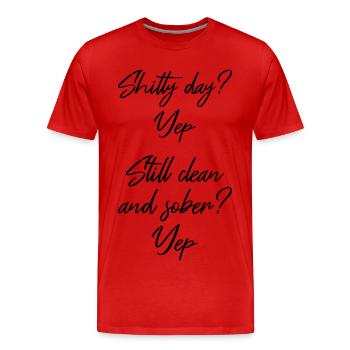 Immer noch nüchtern III - NA AA 12 Schritte Wiederherstellung Nüchternheit - Männer Premium Bio T-Shirt - Rot - Vorne - Damien (186cm)