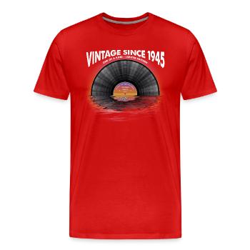Vintage seit 1945 Retro Disco Music Vintage - Männer Premium Bio T-Shirt - Rot - Vorne - Damien (186cm)