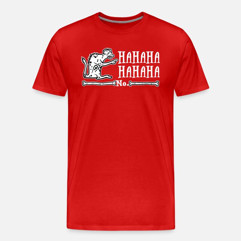 Lachende Hyäne - Männer Premium Bio T-Shirt - Rot