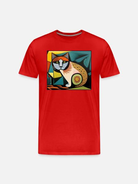katzen 010red - Männer Premium Bio T-Shirt - Rot