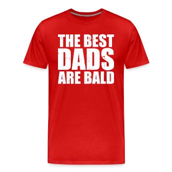Die besten Väter sind kahl - Männer Premium Bio T-Shirt - Rot - Vorne - Damien (186cm)