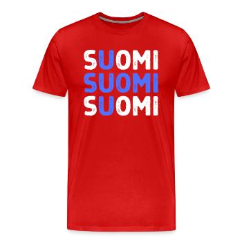 Englisches Wort Flagge - Männer Premium Bio T-Shirt - Rot - Vorne - Damien (186cm)