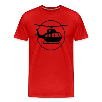 Helicopter - Men's Premium Organic T-Shirt - red - Front - Damien (186cm)