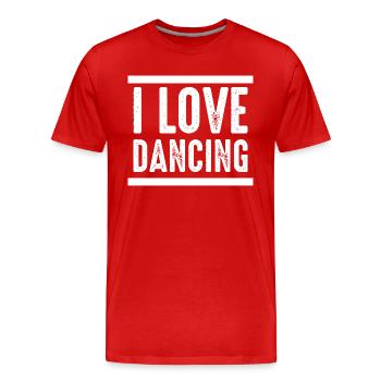 Dancing Dance Music - Men's Premium Organic T-Shirt - red - Front - Damien (186cm)