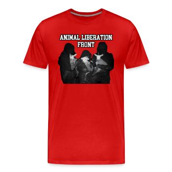 Animal Liberation Front rescued lambs - Männer Premium Bio T-Shirt - Rot - Vorne - Damien (186cm)