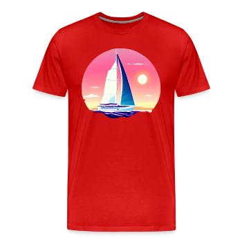 voilier voilier voilier voilier voilier voilier - T-shirt bio Premium Homme - rouge - Devant - Damien (186cm)