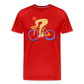fast roadbiker. contemporary abstract style cyclin - Men's Premium Organic T-Shirt - red - Front - Damien (186cm)