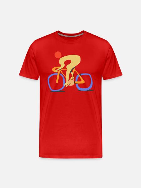 Hurtig roadbiker. Moderne abstrakt stil Cyclin - Herre Premium T-shirt økologisk - rød