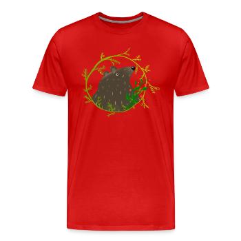 Wildtiere - Männer Premium Bio T-Shirt - Rot - Vorne - Damien (186cm)