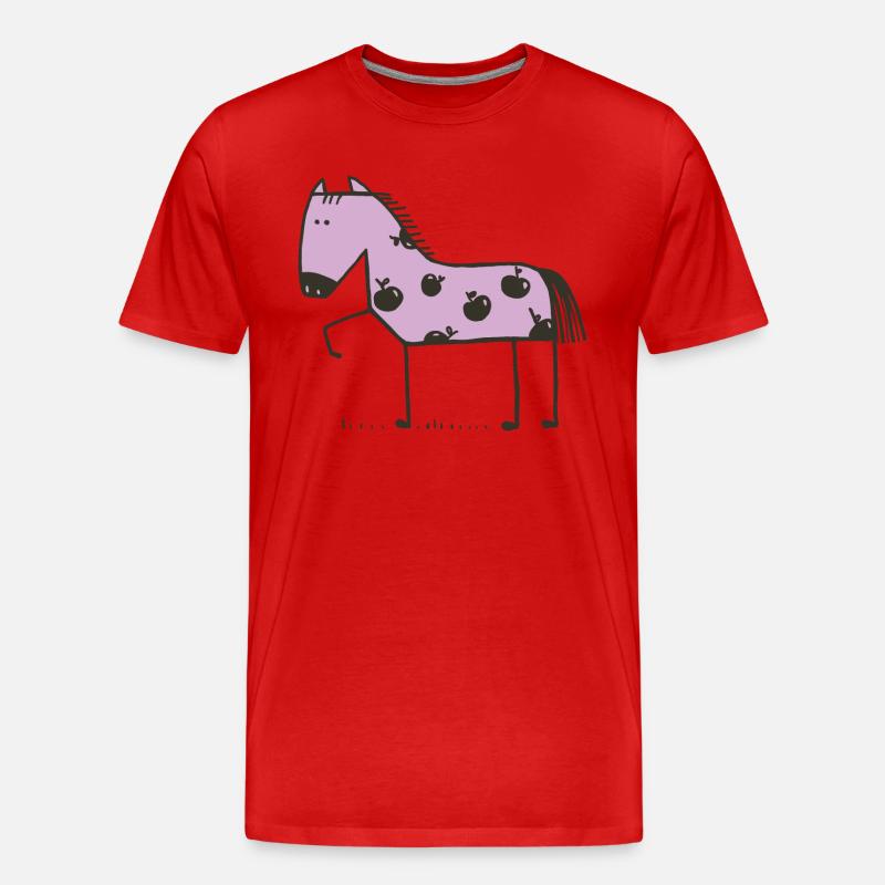 Pferde - Männer Premium Bio T-Shirt - Rot