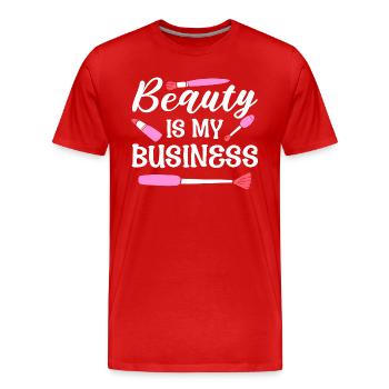 Beauty Is My Business Kosmetiker - Männer Premium Bio T-Shirt - Rot - Vorne - Damien (186cm)