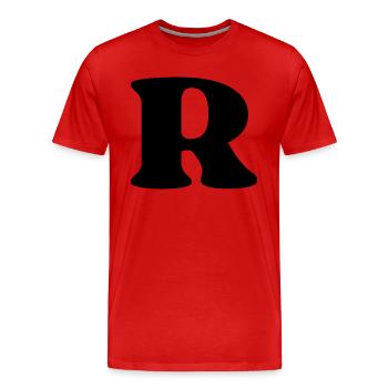 Buchstabe r - Männer Premium Bio T-Shirt - Rot - Vorne - Damien (186cm)