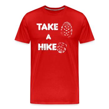 Faire une randonnée - Randonnée - Plein air - Montagne - T-shirt bio Premium Homme - rouge - Devant - Damien (186cm)