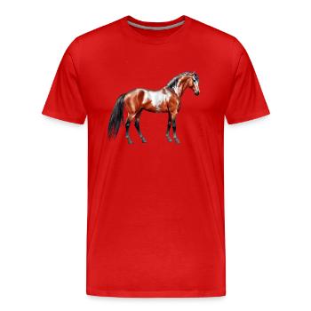 Rain Spirit - Pferd, stehend - Männer Premium Bio T-Shirt - Rot - Vorne - Damien (186cm)