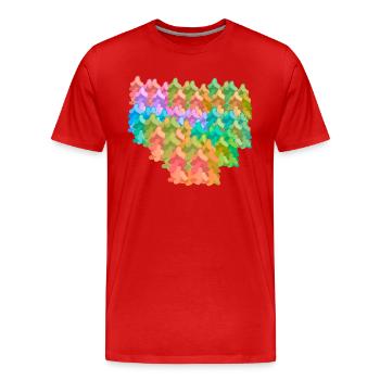 Coloré, Coloré, Forêt, Automne, Fantaisie, Sapins, Nature - T-shirt bio Premium Homme - rouge - Devant - Damien (186cm)