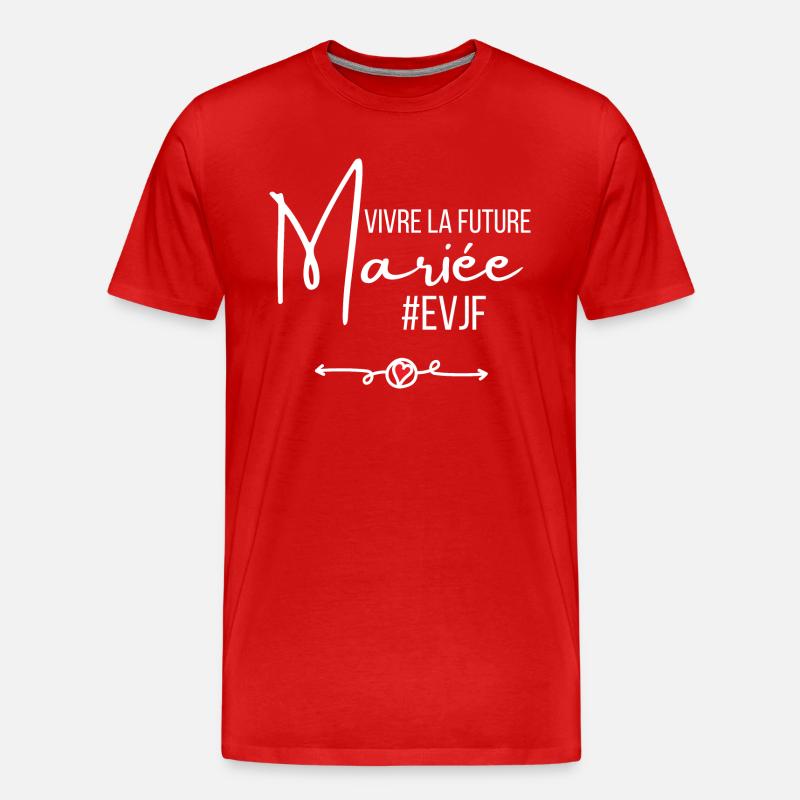 Vivre la future mariée - T-shirt bio Premium Homme - rouge