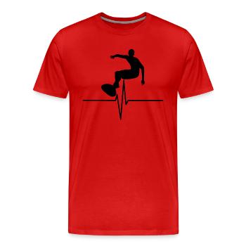 Surfen auf der Herzfrequenz - Männer Premium Bio T-Shirt - Rot - Vorne - Damien (186cm)