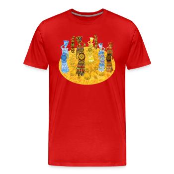 Tanzanian Lady 2023 01 - Men's Premium Organic T-Shirt - red - Front - Damien (186cm)