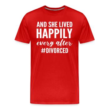 And She Lived Happily Ever After #divorced - Männer Premium Bio T-Shirt - Rot - Vorne - Damien (186cm)