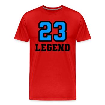 Legend 23 - Men's Premium Organic T-Shirt - red - Front - Damien (186cm)